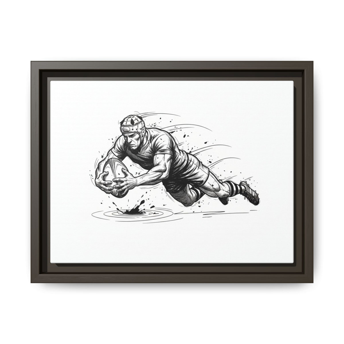 Print, Rugby Try Dive, Matte Canvas Print Wall Art