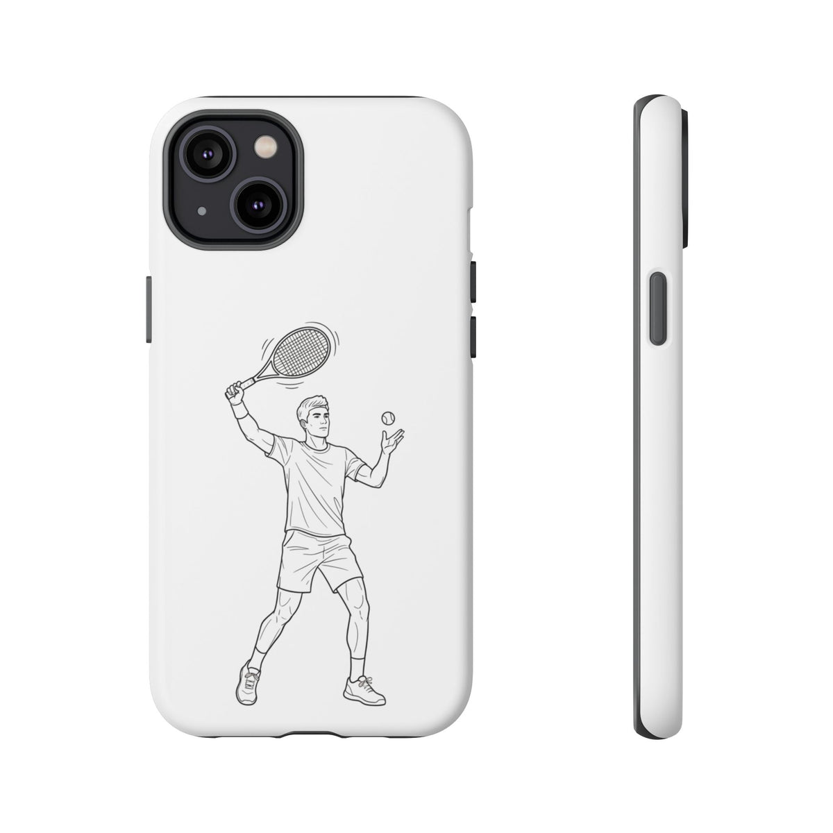 Phone Case, Racket Sports, Tennis Player overhead shot Design, Tough Case