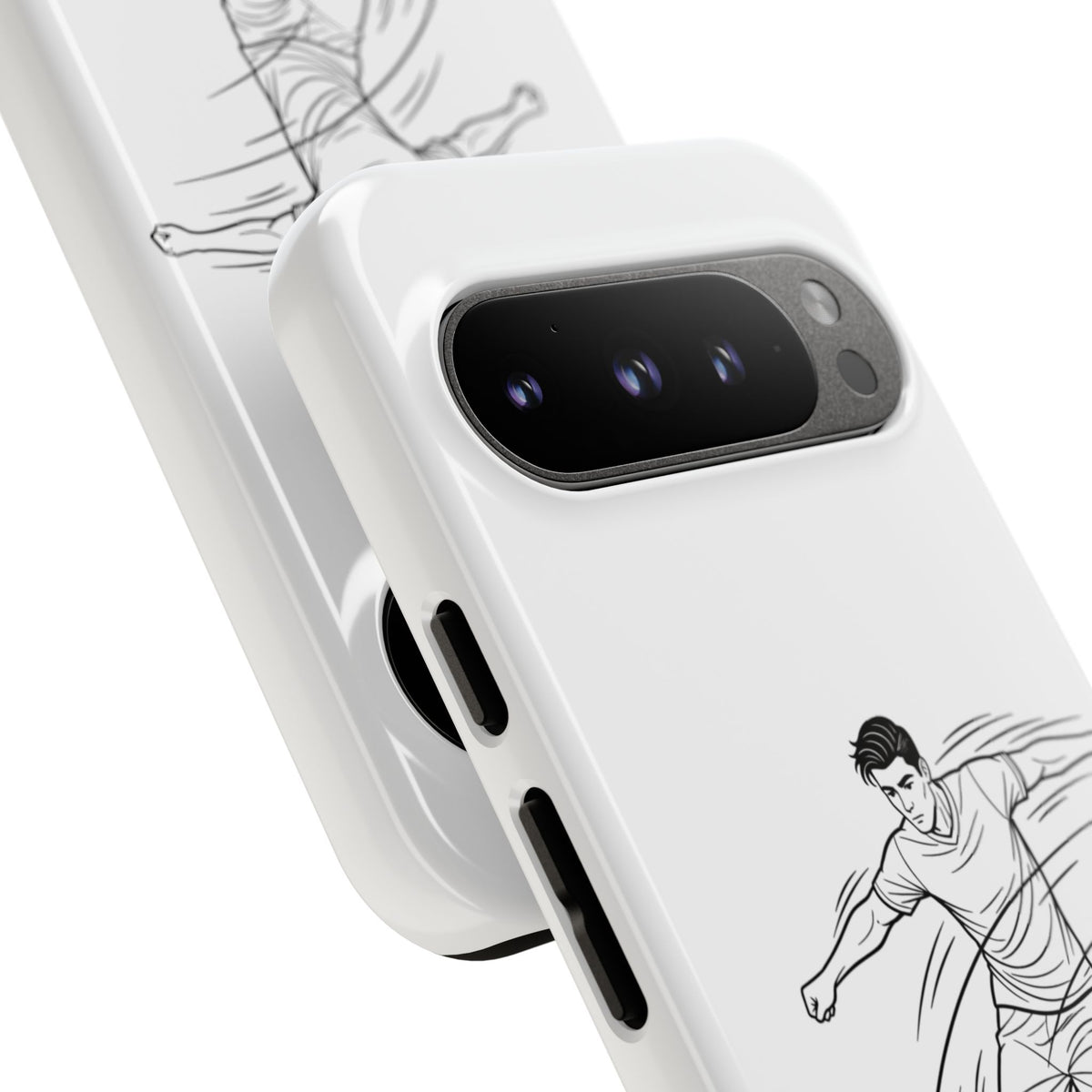 Phone Case, Football Free Kick / Strike Minimalist sketch Design, Tough Case
