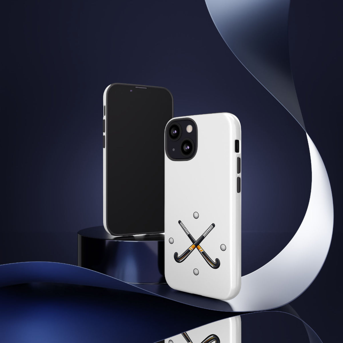 Phone Case, Hockey Crossed Sticks & Balls Design, tough Case