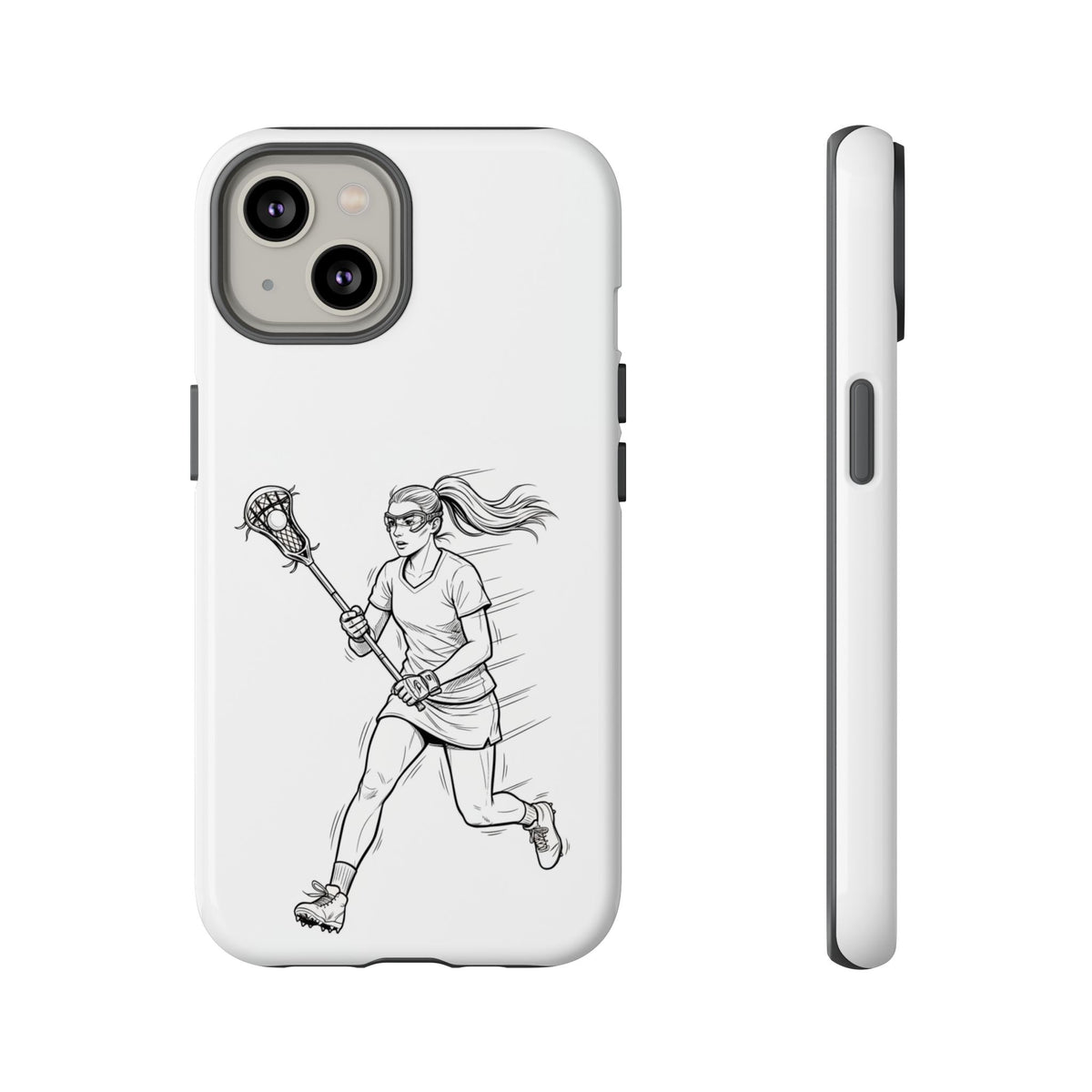 Phone Case, Lacrosse Player Sketch, Tough Case
