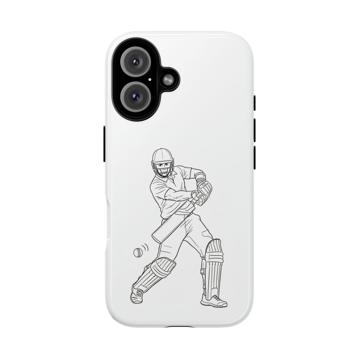 Phone Case, Cricket Batsman Sketch, Tough Case