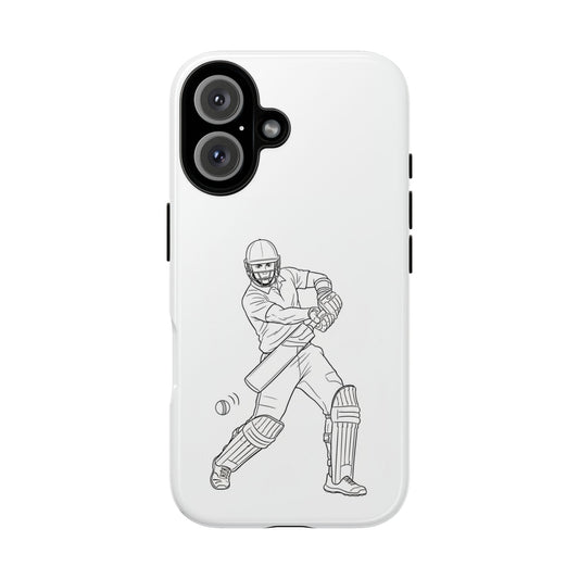 Phone Case, Cricket Batsman Sketch, Tough Case