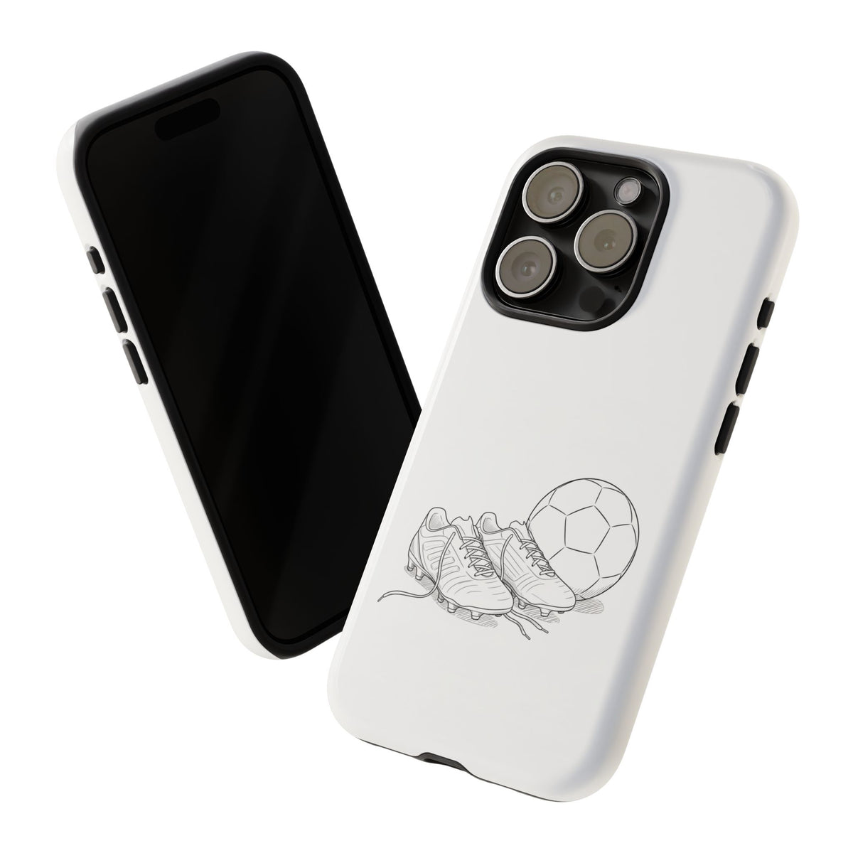 Phone Case, Football Boots & Ball Sketch , Tough Case