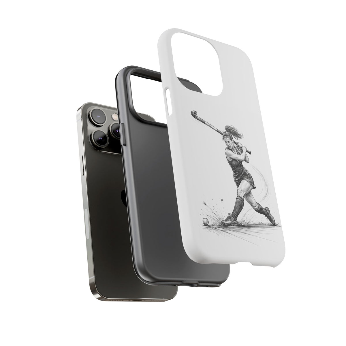 Phone Case, Hockey, Female Player "Tomahawk" shot design, Tough Case