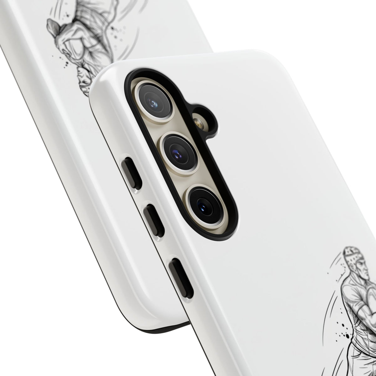 Phone Case, Rugby Try Swan Dive Minimalist Sketch design, Tough Case