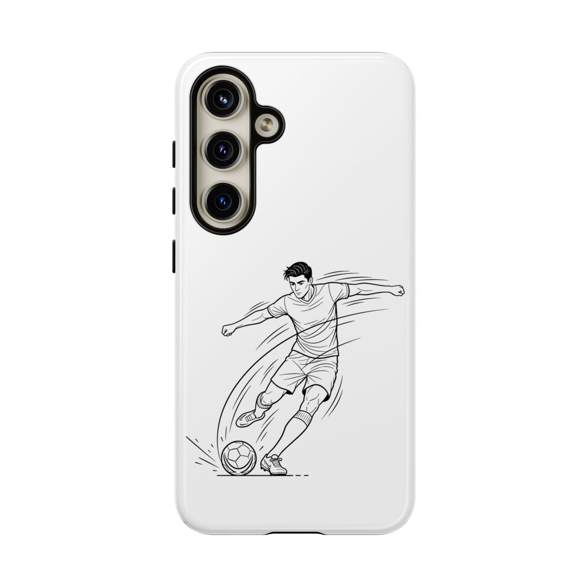 Phone Case, Football Free Kick / Strike Minimalist sketch Design, Tough Case