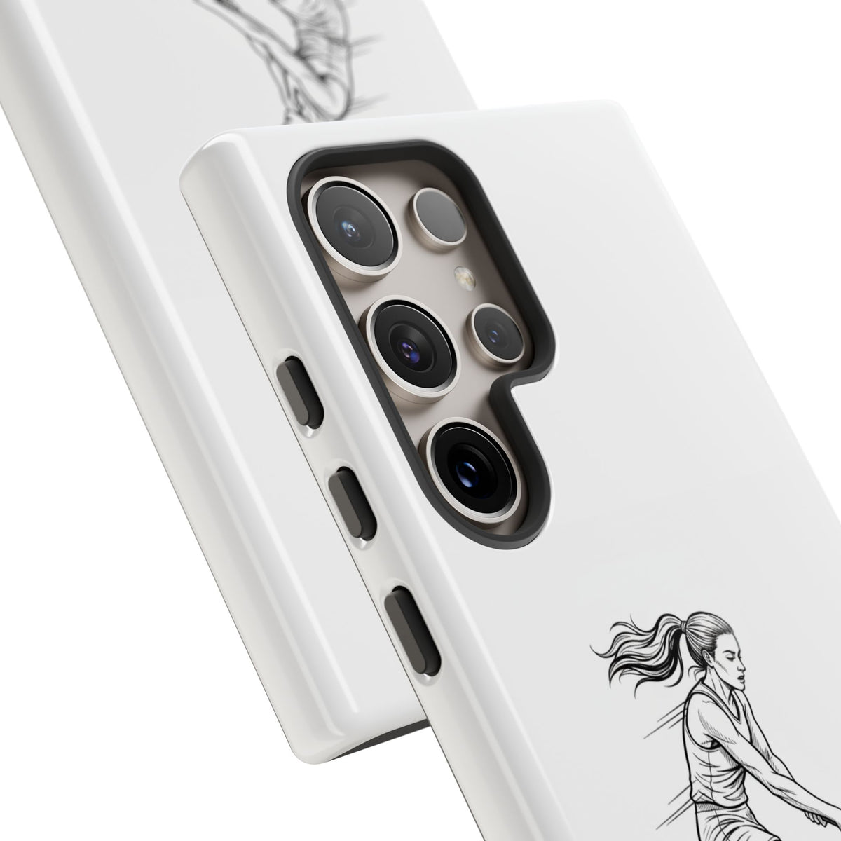 Phone Case, Hockey, Female  Player Minimalist sketch design, Tough Case