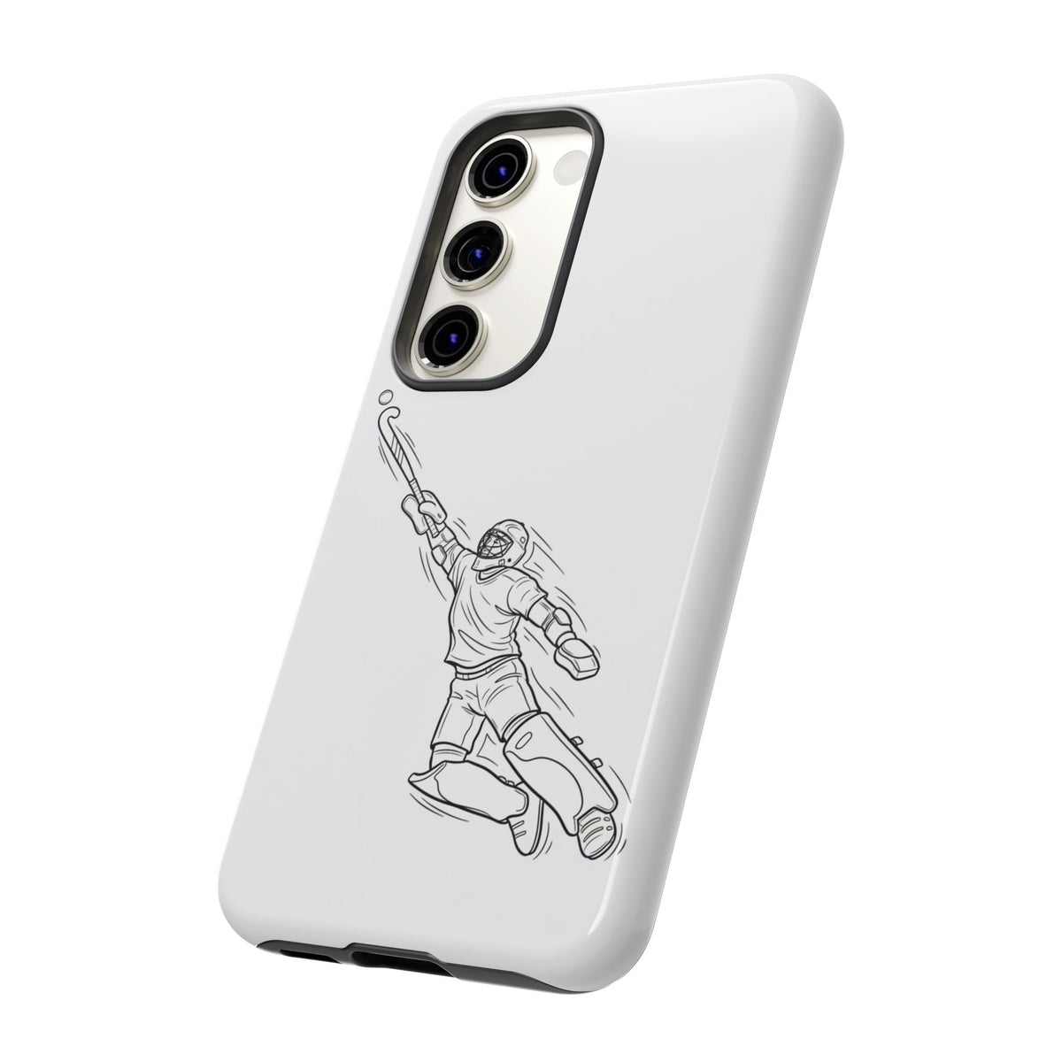 Hockey Goalkeeper Sketch Phone Case — Minimalist Sports Protective Cover