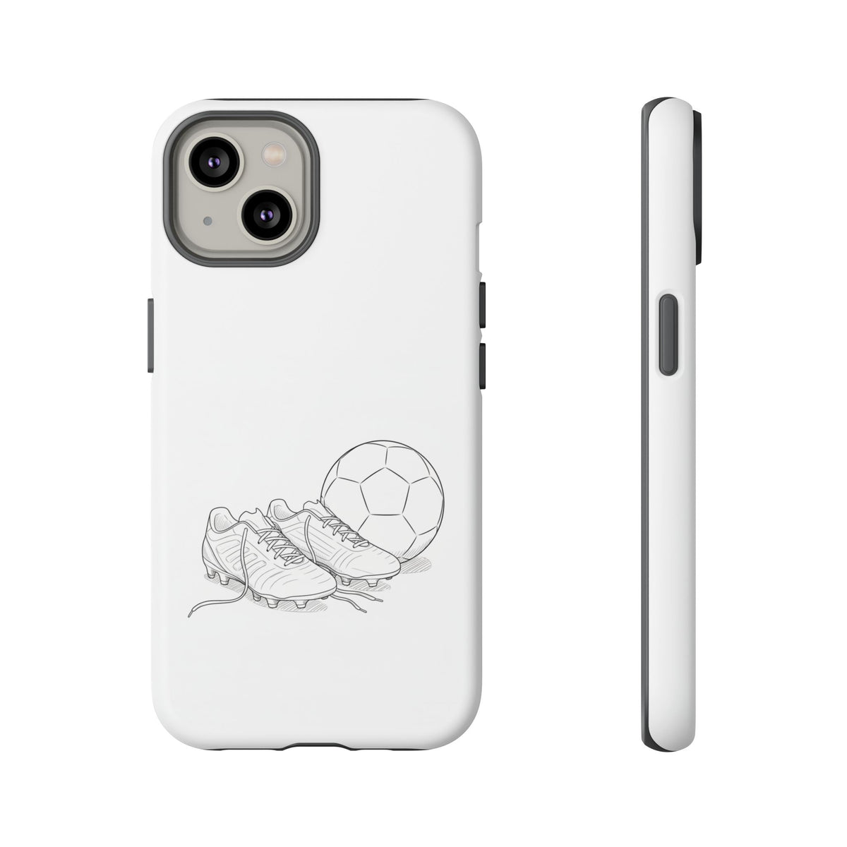Phone Case, Football Boots & Ball Sketch , Tough Case