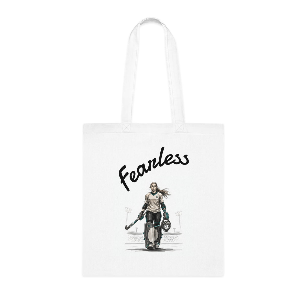 Bag, Hockey, Female keeper - Fearless design, Cotton Tote (printed one side)