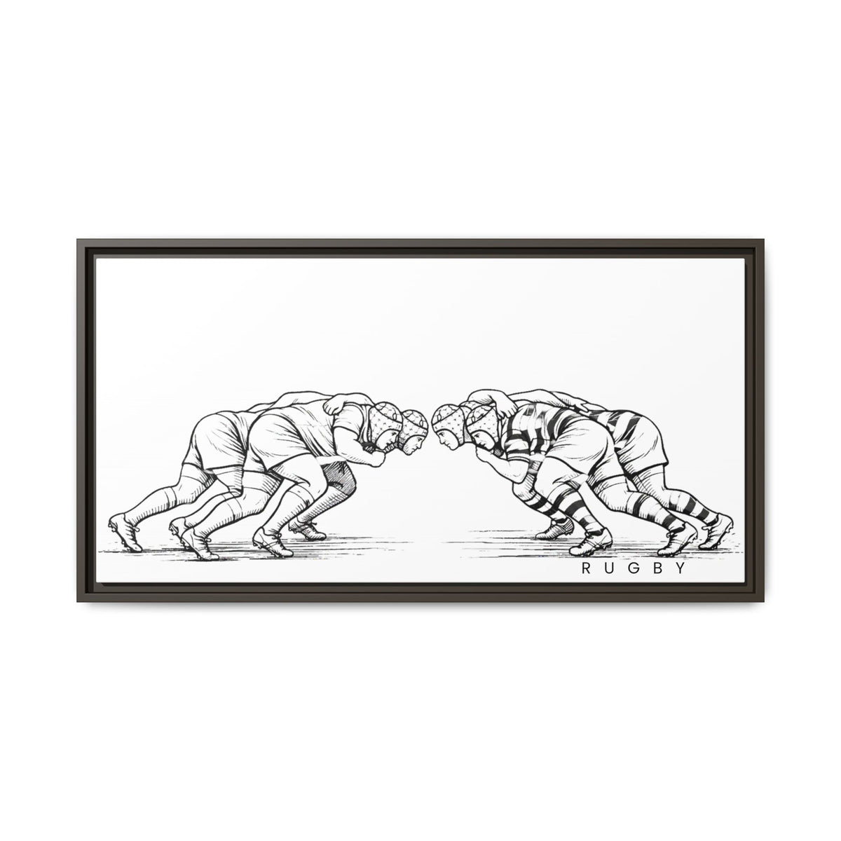 Print, Rugby Scrum,  Matte Canvas Print Framed Art