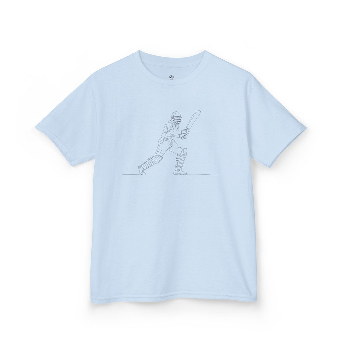 T Shirt Kids, Cricket Batsman 2 minimalist sketch design, Cotton, Various Colours
