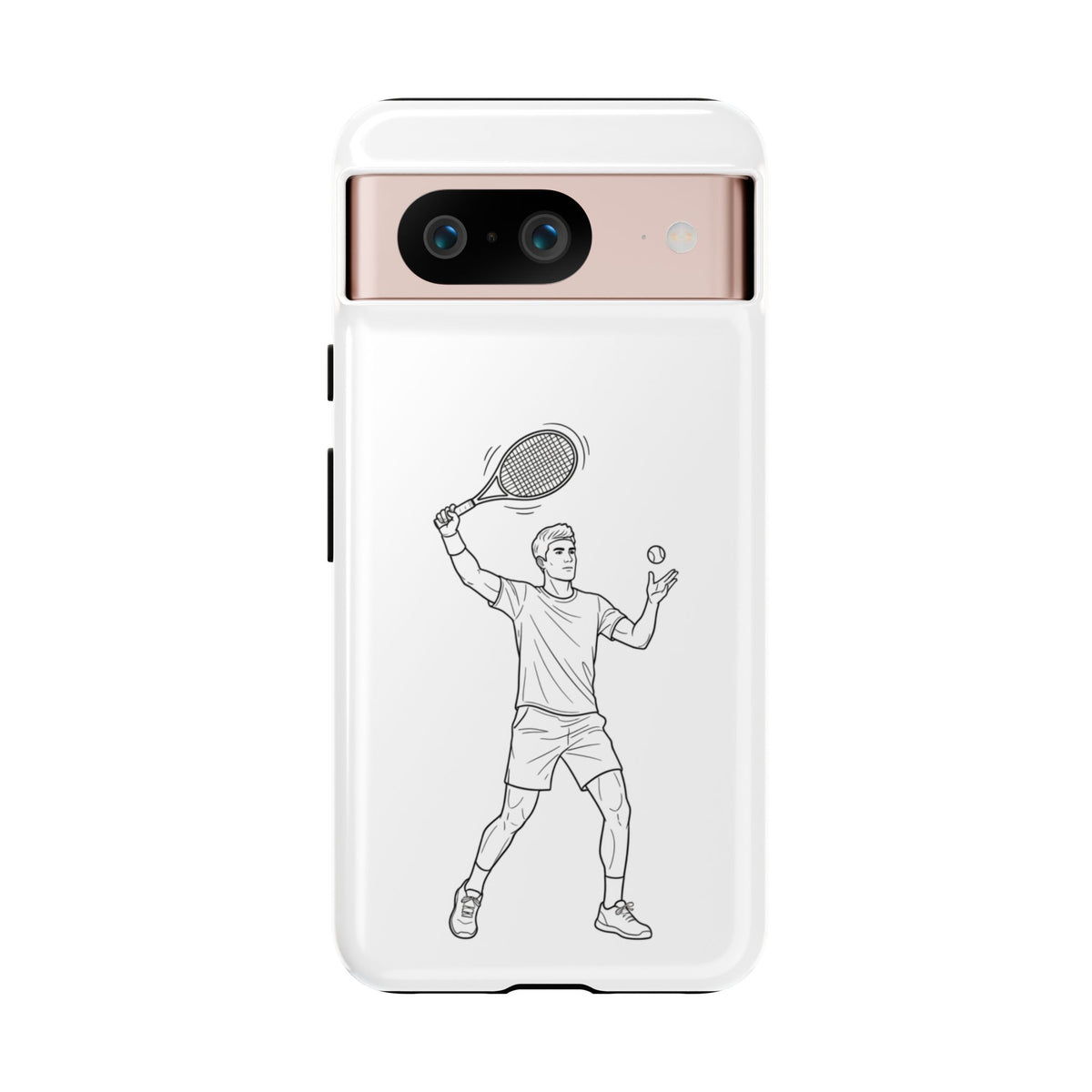Phone Case, Racket Sports, Tennis Player overhead shot Design, Tough Case