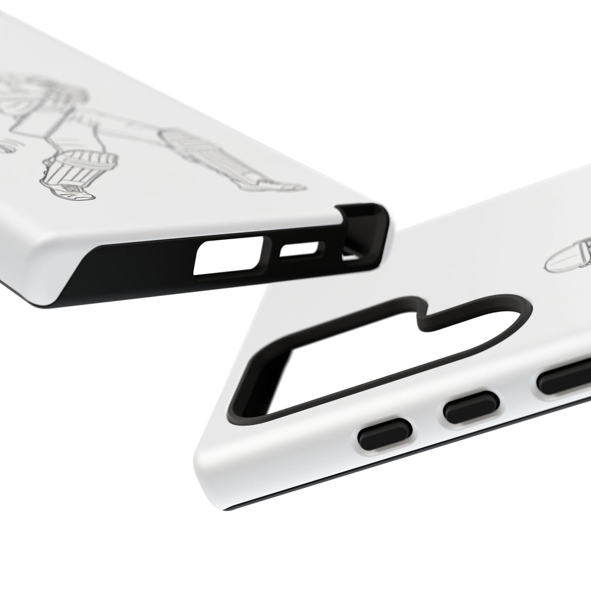Phone Case, Cricket Batsman Sketch, Tough Case