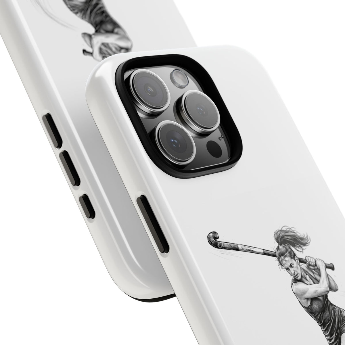 Phone Case, Hockey, Female Player "Tomahawk" shot design, Tough Case