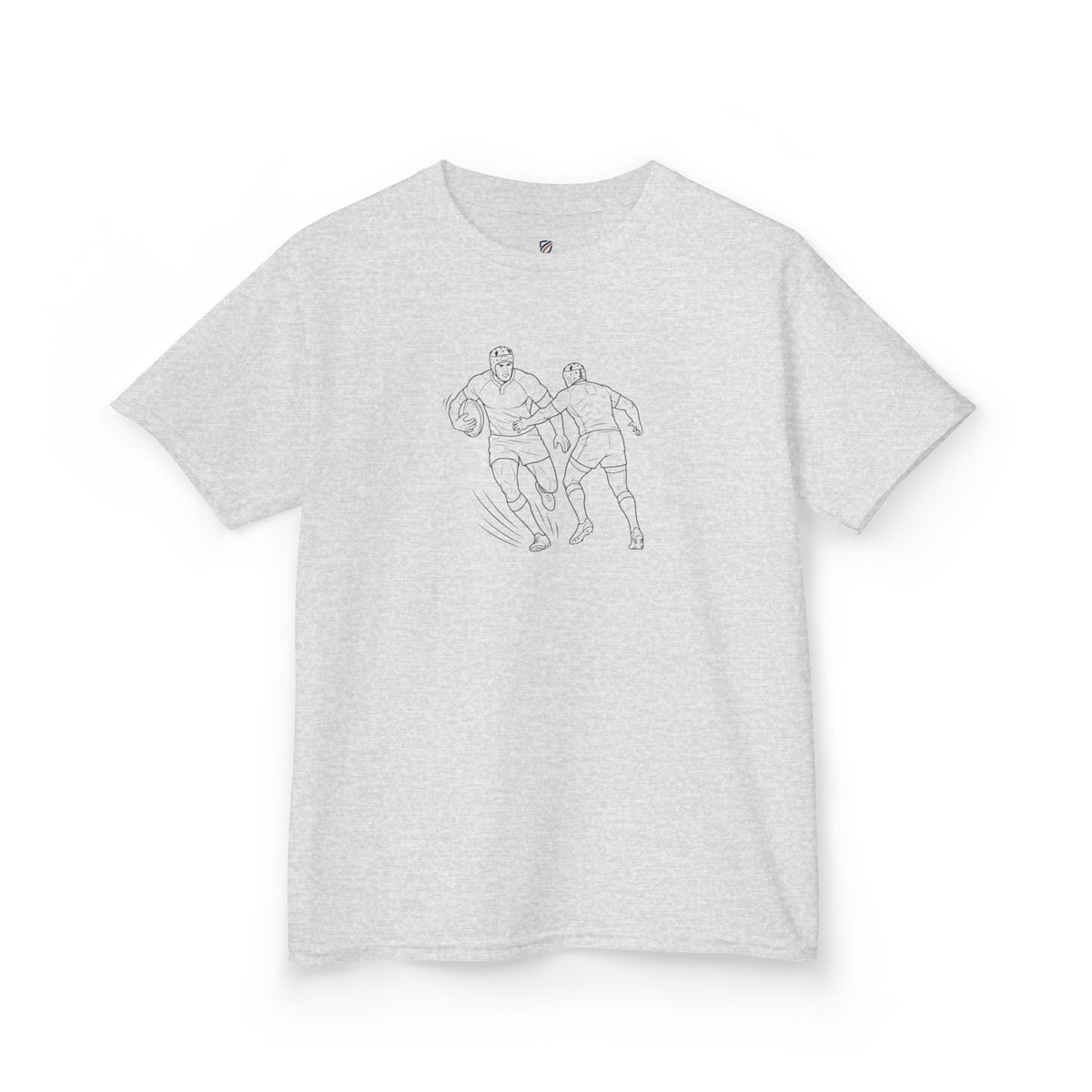T Shirt Kids, Rugby players minimalist sketch design, Cotton, Various Colours