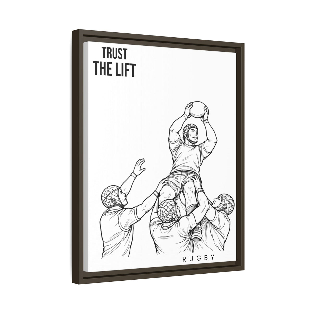 Print, Rugby Line-Out Trust The Lift , Matte Canvas Print Framed Art