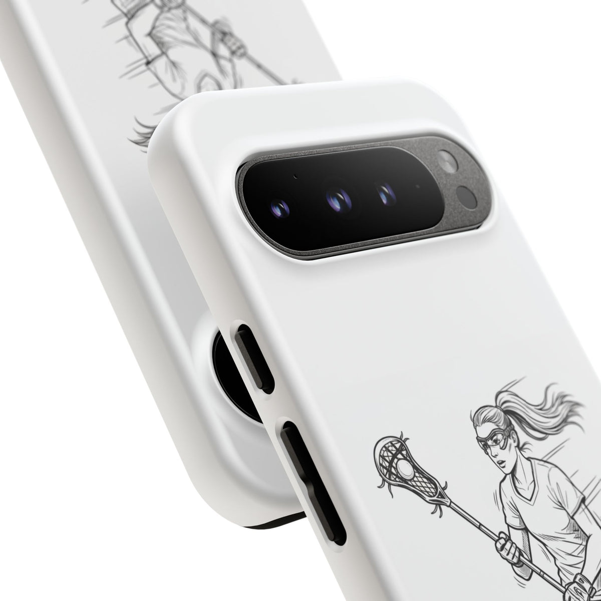 Phone Case, Lacrosse Player Sketch, Tough Case