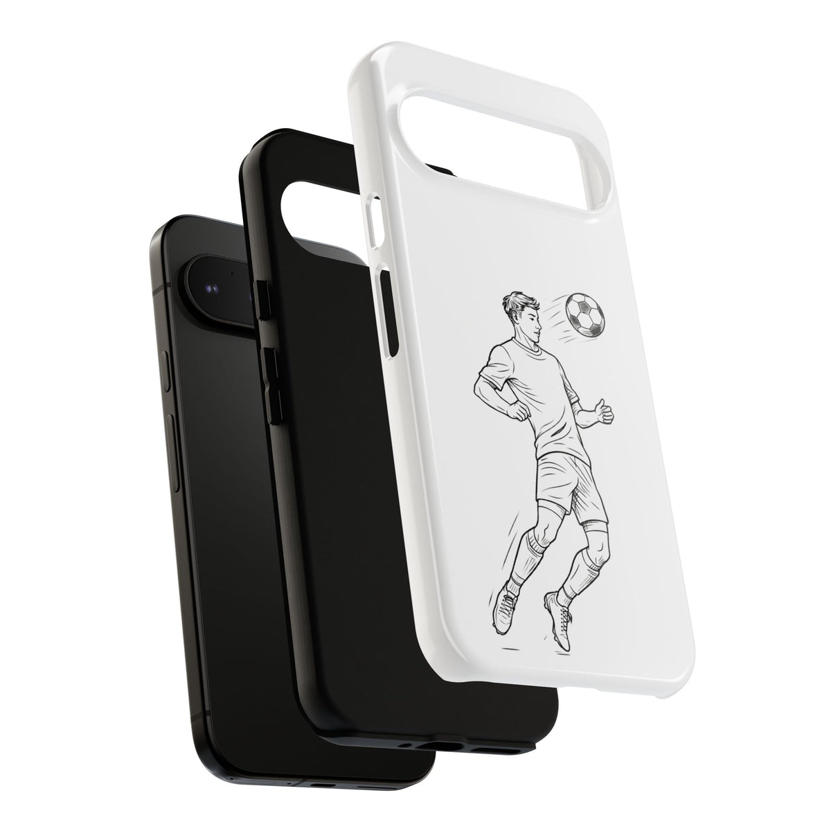 Phone Case, Football Chest-control Minimalist sketch Design, Tough Case