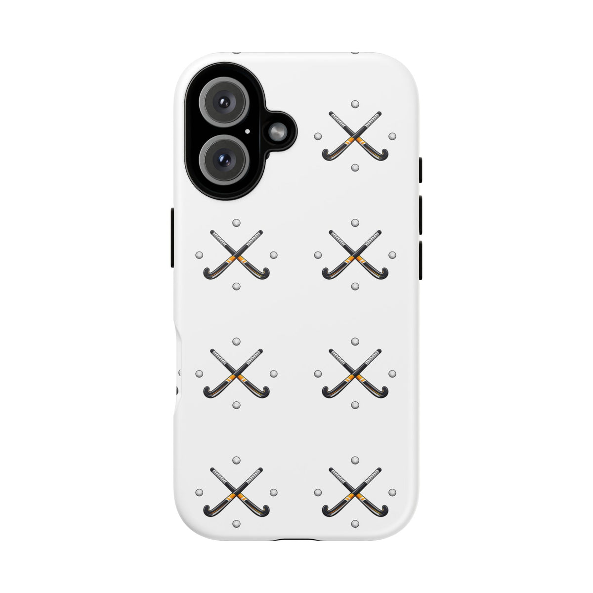 Phone Case, Hockey Repeated Crossed Sticks & Balls Pattern, Tough Case