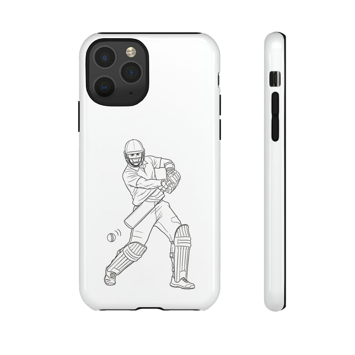 Phone Case, Cricket Batsman Sketch, Tough Case