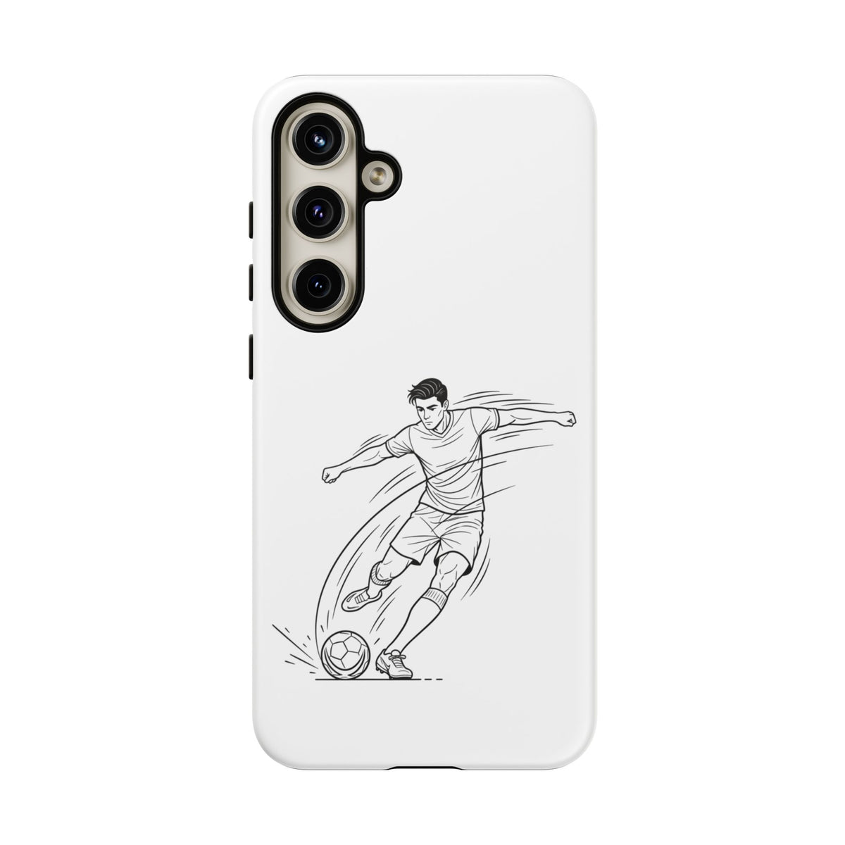Phone Case, Football Free Kick / Strike Minimalist sketch Design, Tough Case