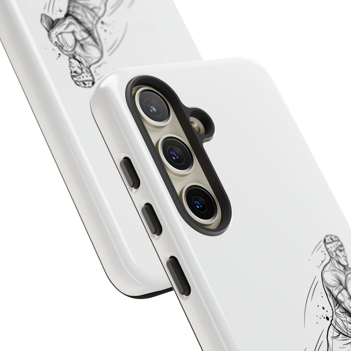 Phone Case, Rugby Try Swan Dive Minimalist Sketch design, Tough Case