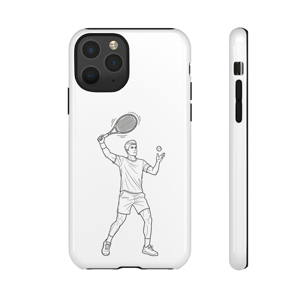 Phone Case, Racket Sports, Tennis Player overhead shot Design, Tough Case