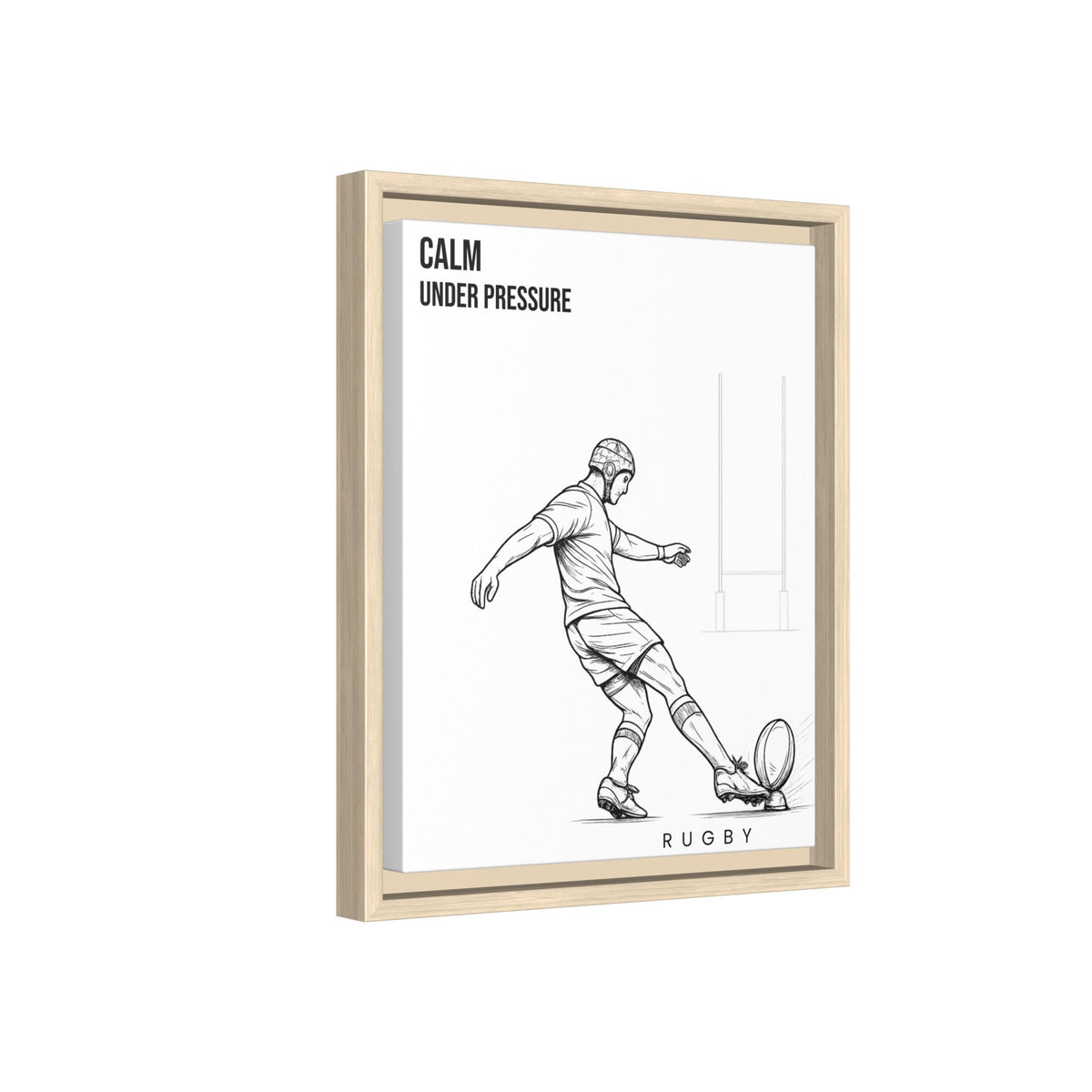 Print, Rugby Conversion Kick - Calm Under Pressure, Matte Canvas Print Framed Art