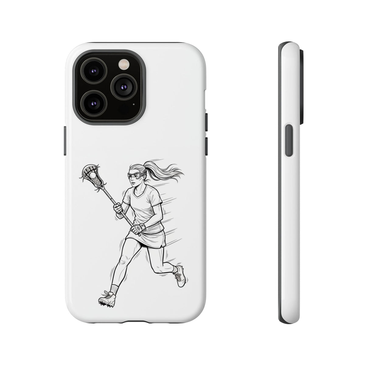 Phone Case, Lacrosse Player Sketch, Tough Case