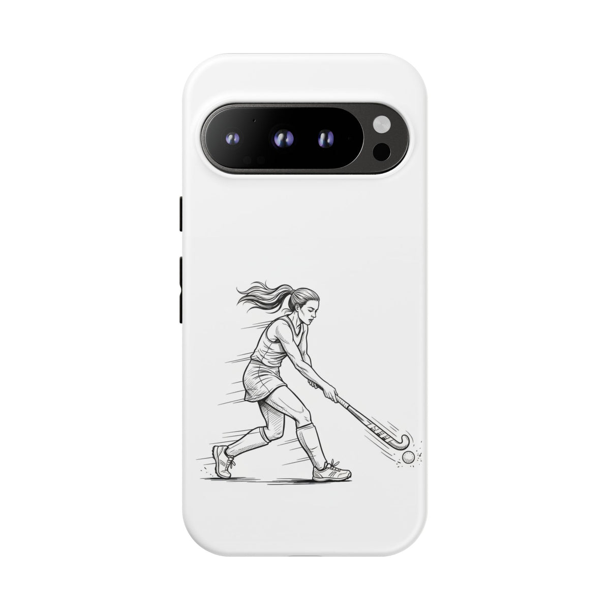 Phone Case, Hockey, Female  Player Minimalist sketch design, Tough Case