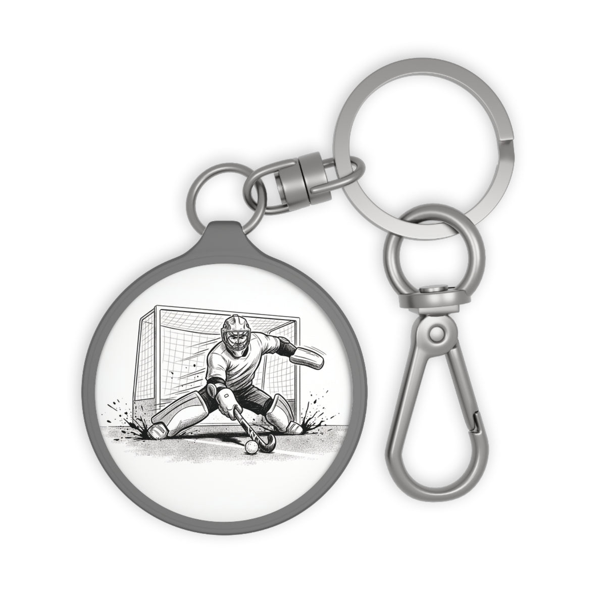 Keyring Bag Tag, Hockey Goalie, Image design