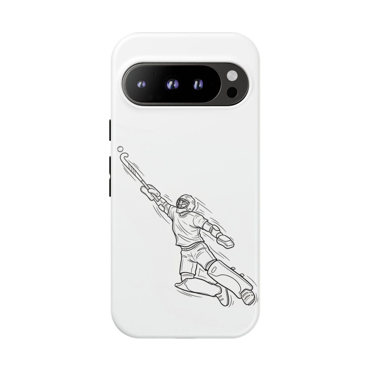 Hockey Goalkeeper Sketch Phone Case — Minimalist Sports Protective Cover
