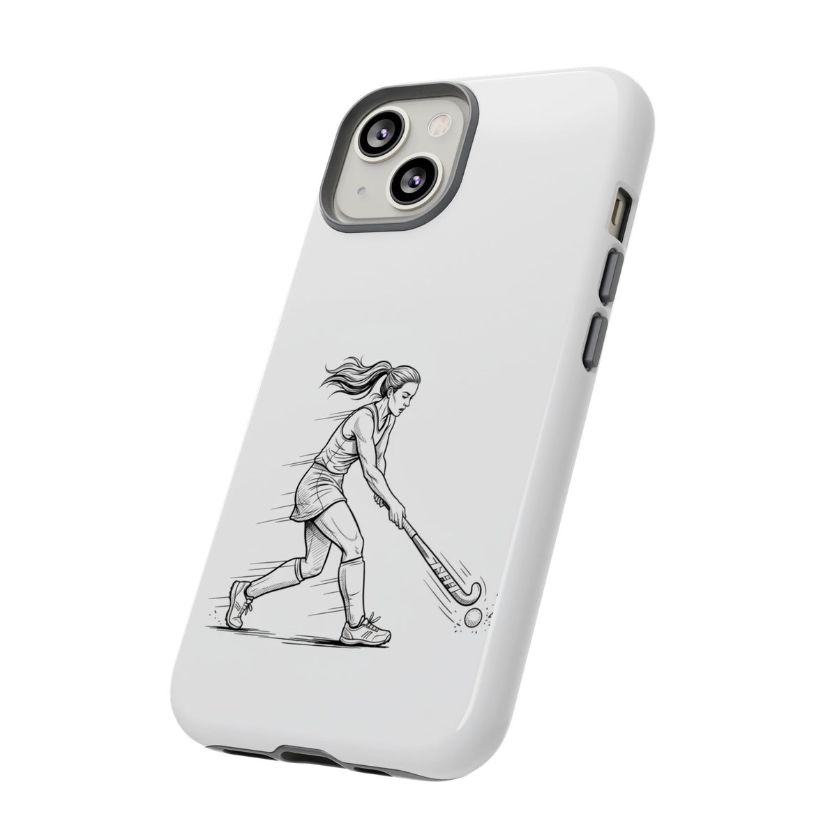 Phone Case, Hockey, Female  Player Minimalist sketch design, Tough Case