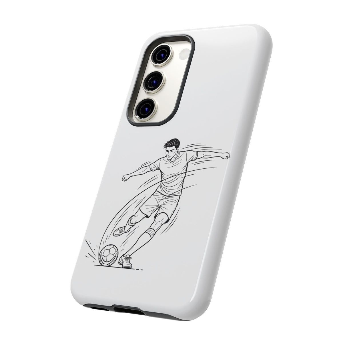 Phone Case, Football Free Kick / Strike Minimalist sketch Design, Tough Case