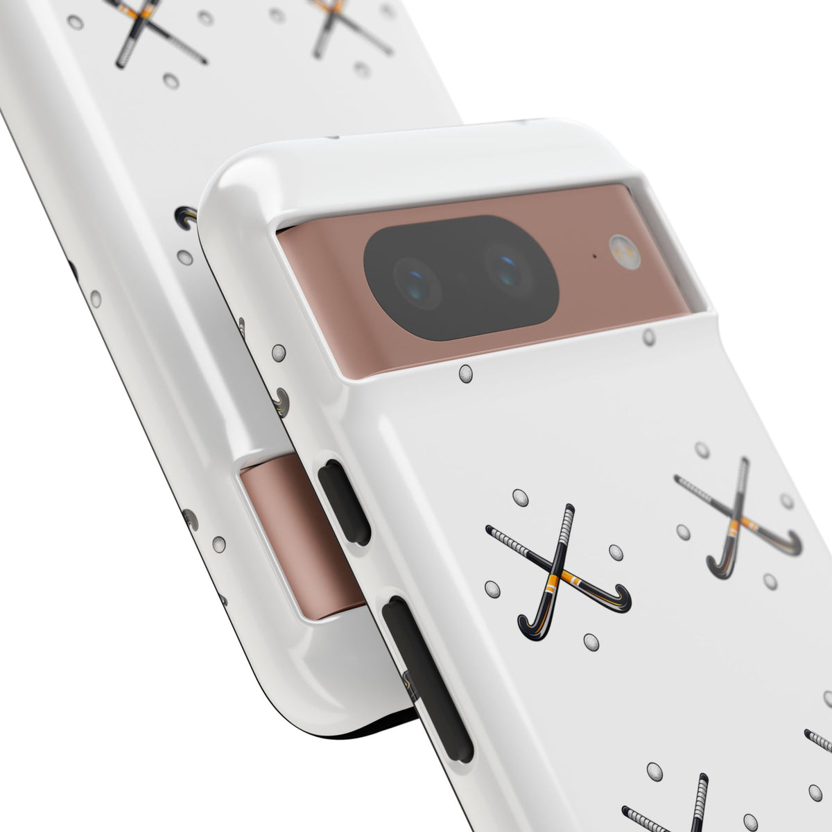 Phone Case, Hockey Repeated Crossed Sticks & Balls Pattern, Tough Case