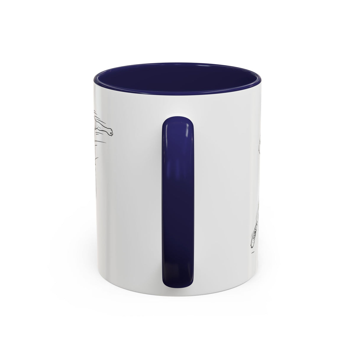 Mug, Football Players, Minimalistic Sketch design, Ceramic 325ml / 11oz, CHOICE of coloured inner