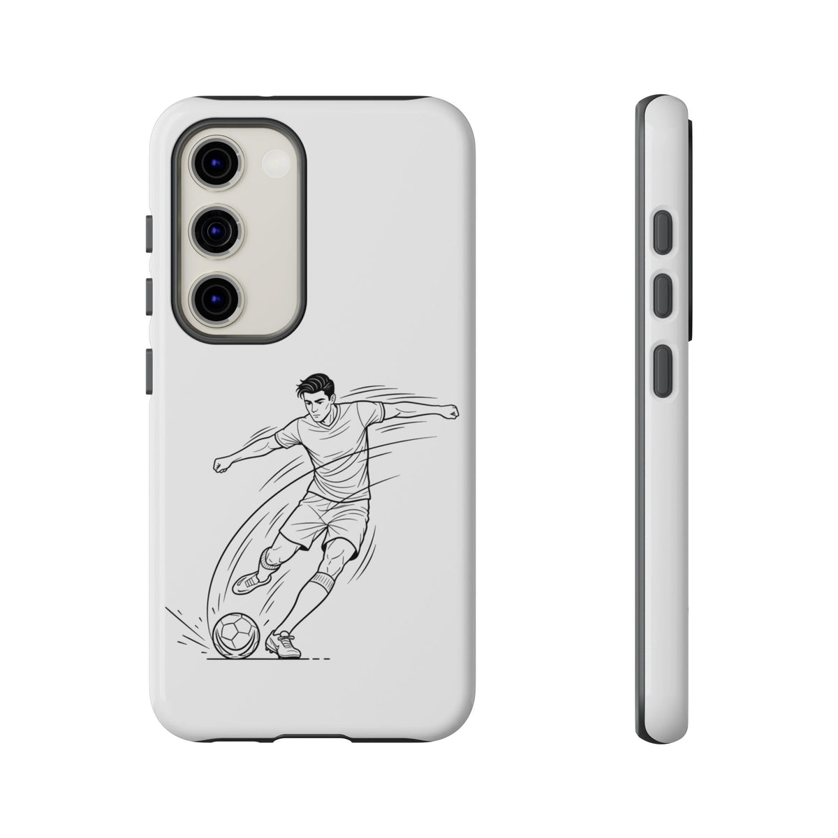 Phone Case, Football Free Kick / Strike Minimalist sketch Design, Tough Case