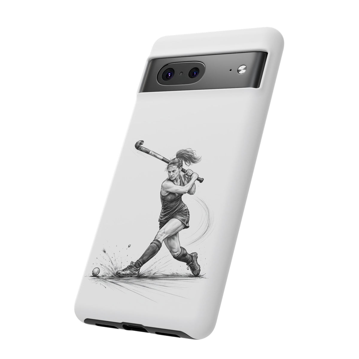 Phone Case, Hockey, Female Player "Tomahawk" shot design, Tough Case