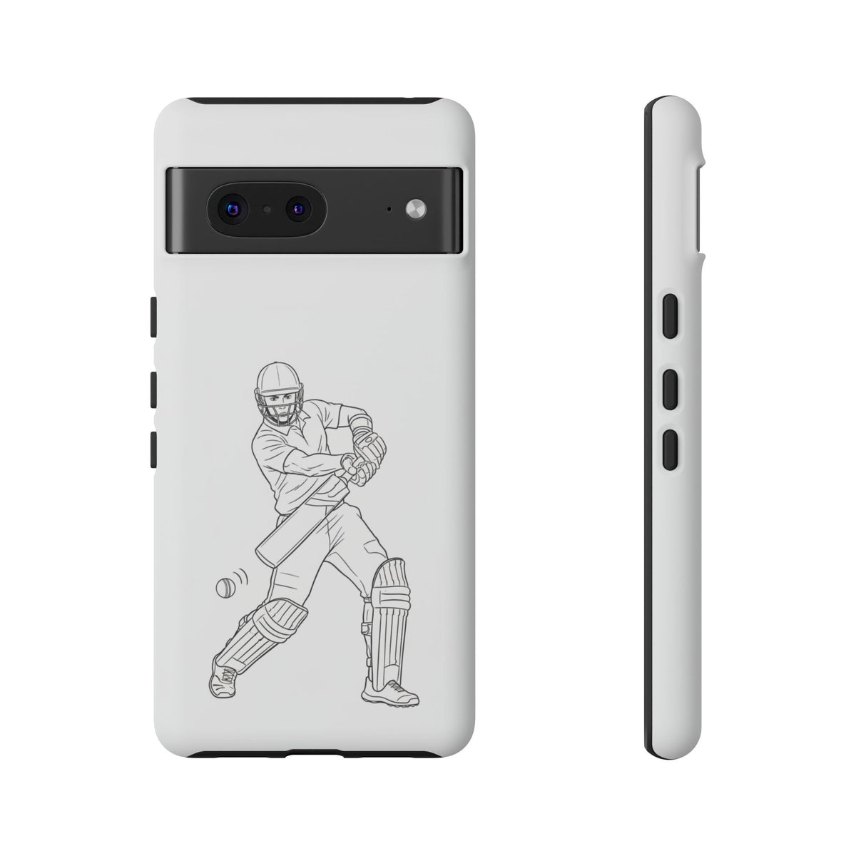 Phone Case, Cricket Batsman Sketch, Tough Case