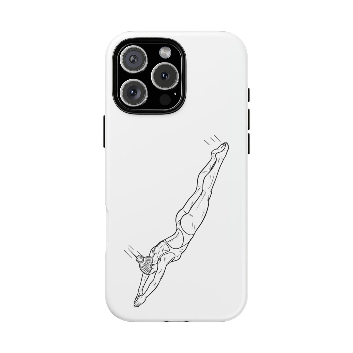 Phone Case, Platform Diver Minimalist Sketch, Tough Case