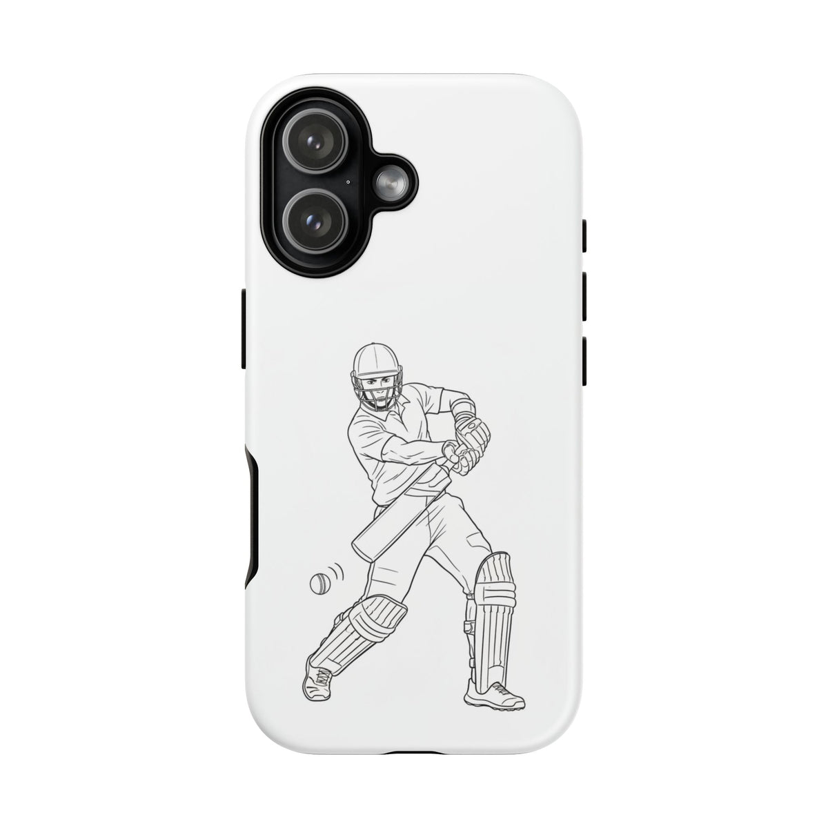 Phone Case, Cricket Batsman Sketch, Tough Case