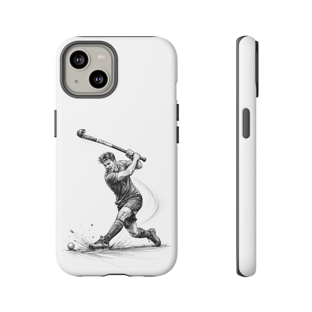 Phone case, Male Hockey Player Tomahawk Sketch,  Tough case