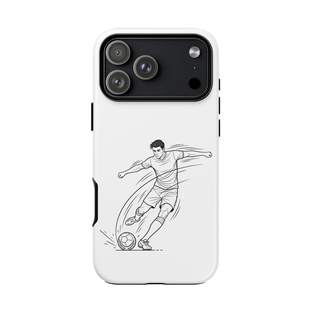 Phone Case, Football Free Kick / Strike Minimalist sketch Design, Tough Case