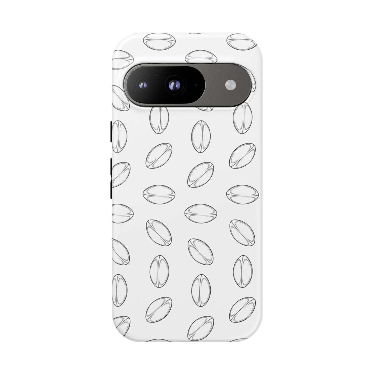 Phone Case, Rugby Ball Minimalist Sketch Pattern, Tough Case