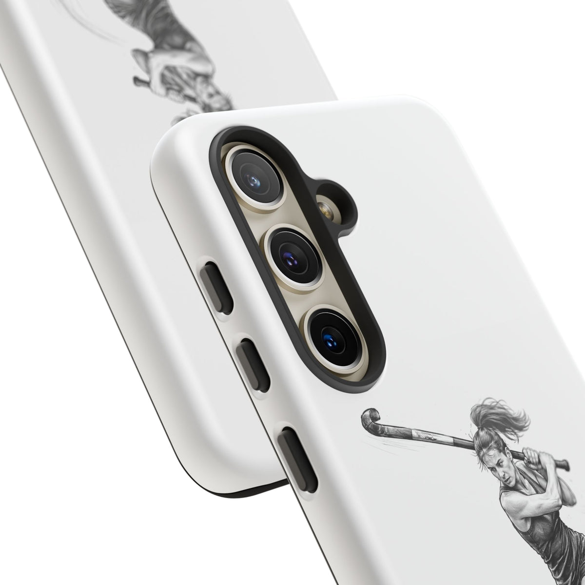 Phone Case, Hockey, Female Player "Tomahawk" shot design, Tough Case
