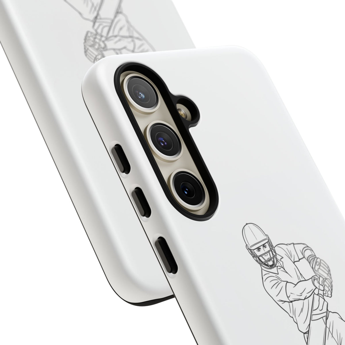 Phone Case, Cricket Batsman Sketch, Tough Case