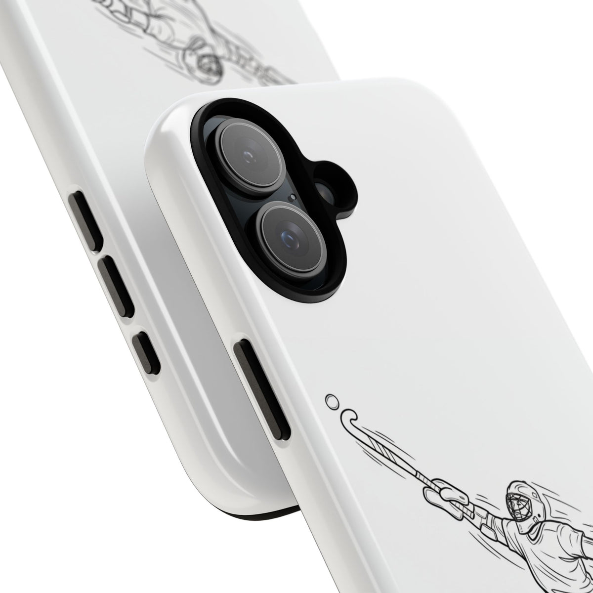 Hockey Goalkeeper Sketch Phone Case — Minimalist Sports Protective Cover
