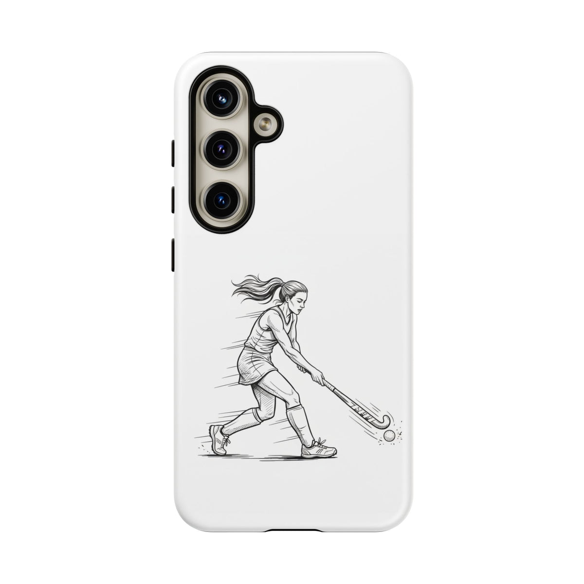 Phone Case, Hockey, Female  Player Minimalist sketch design, Tough Case
